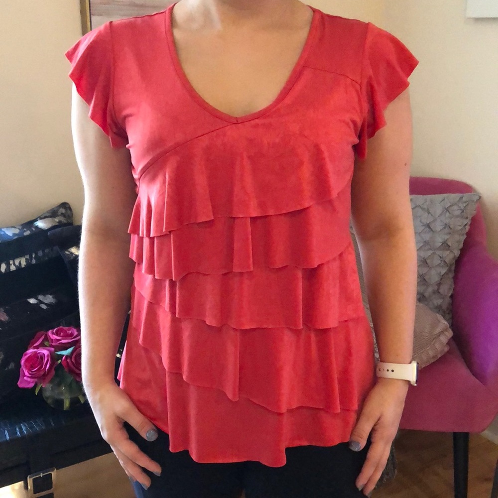 Orange ruffled top